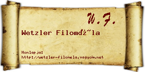 Wetzler Filoméla névjegykártya